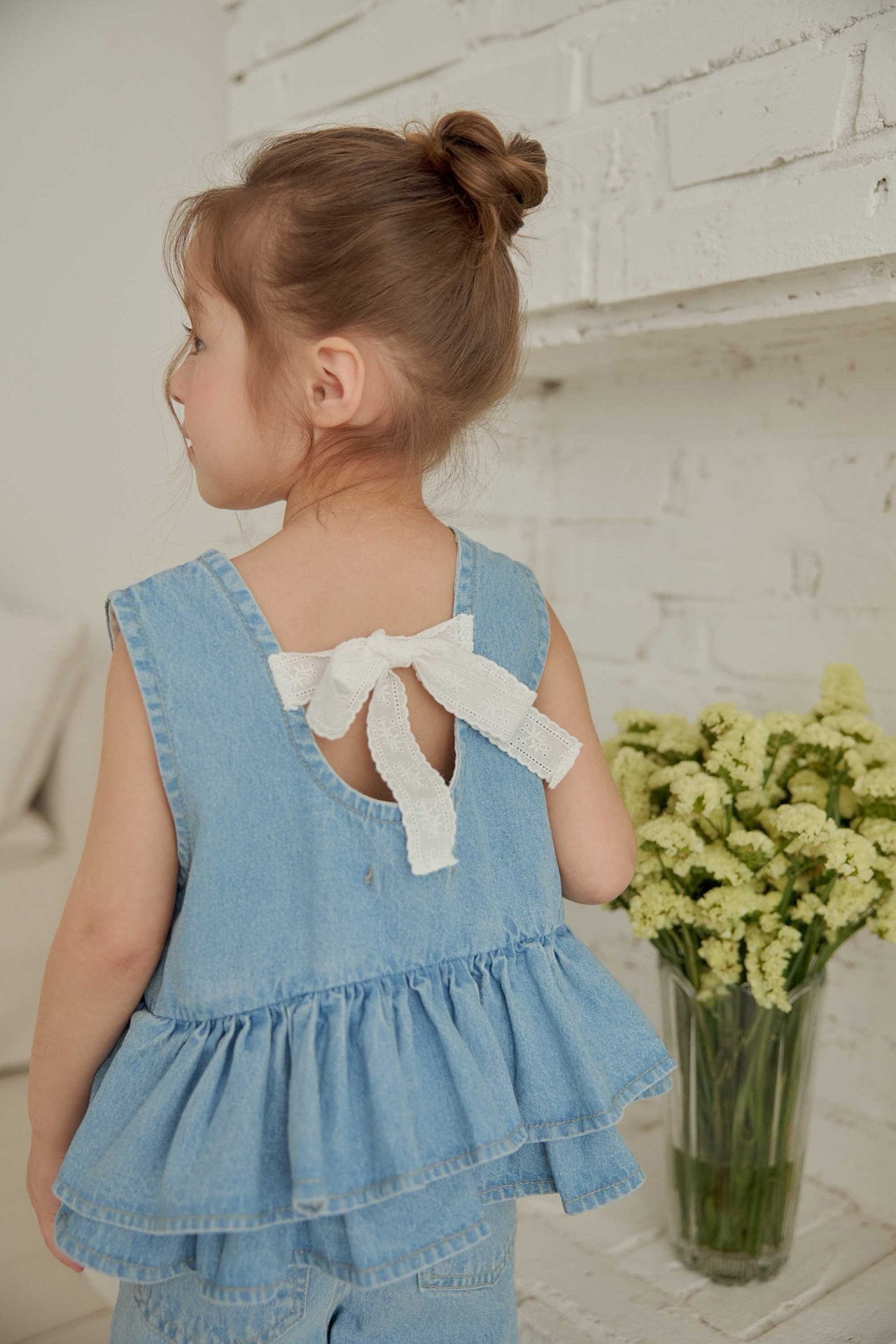 Toddler SS26 Bow Back Ruffle Hem Top (1 - 6y) - 2 Colors - AT NOON STORE