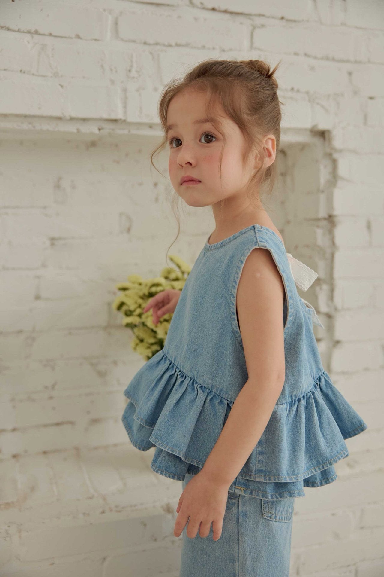 Toddler SS26 Bow Back Ruffle Hem Top (1 - 6y) - 2 Colors - AT NOON STORE