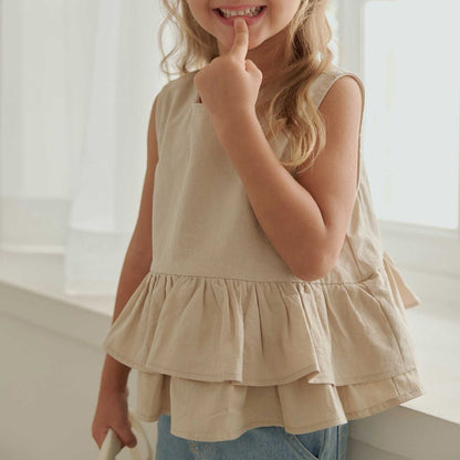 Toddler SS26 Bow Back Ruffle Hem Top (1 - 6y) - 2 Colors - AT NOON STORE