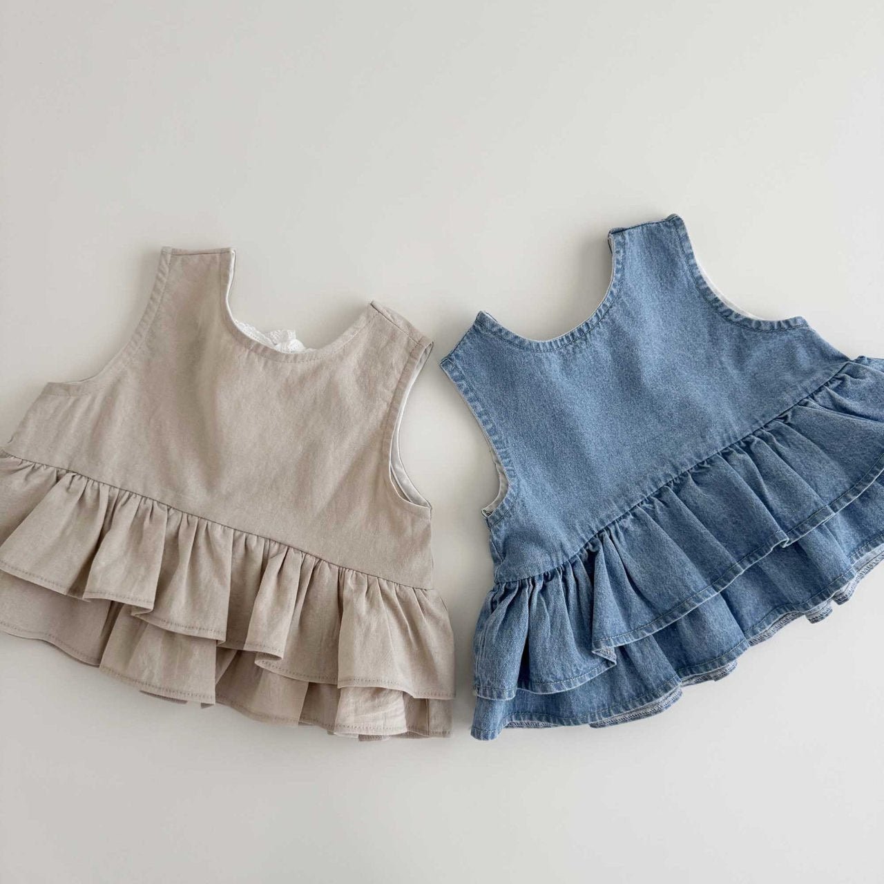 Toddler SS26 Bow Back Ruffle Hem Top (1 - 6y) - 2 Colors - AT NOON STORE