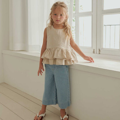 Toddler SS26 Bow Back Ruffle Hem Top (1 - 6y) - 2 Colors - AT NOON STORE