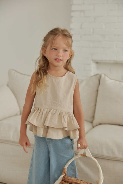 Toddler SS26 Bow Back Ruffle Hem Top (1 - 6y) - 2 Colors - AT NOON STORE
