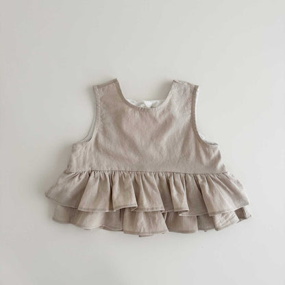 Toddler SS26 Bow Back Ruffle Hem Top (1 - 6y) - 2 Colors - AT NOON STORE