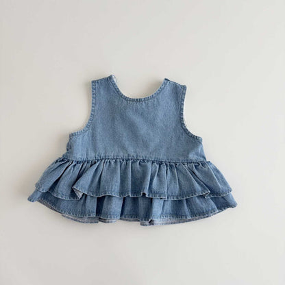 Toddler SS26 Bow Back Ruffle Hem Top (1 - 6y) - 2 Colors - AT NOON STORE