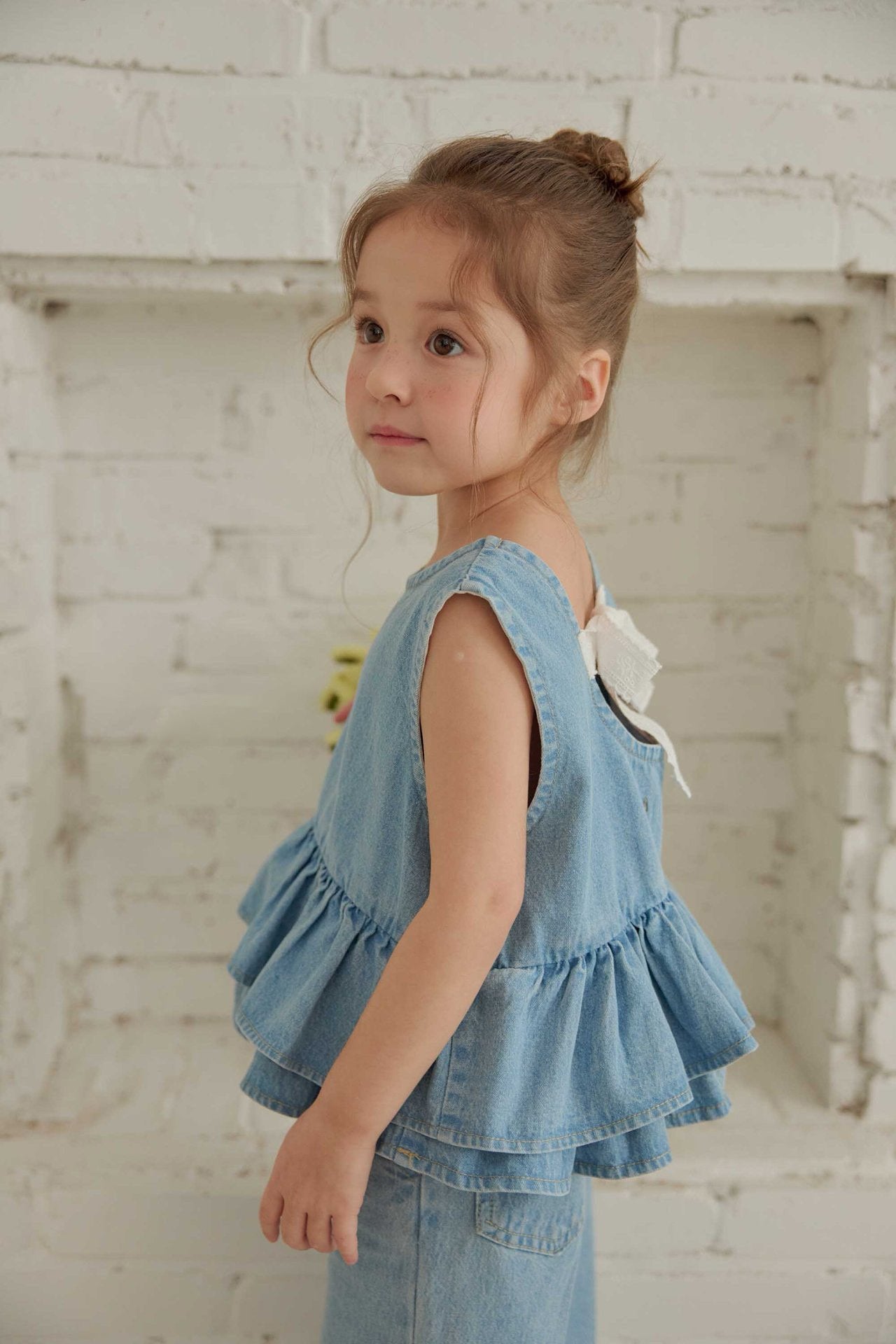 Toddler SS26 Bow Back Ruffle Hem Top (1 - 6y) - 2 Colors - AT NOON STORE
