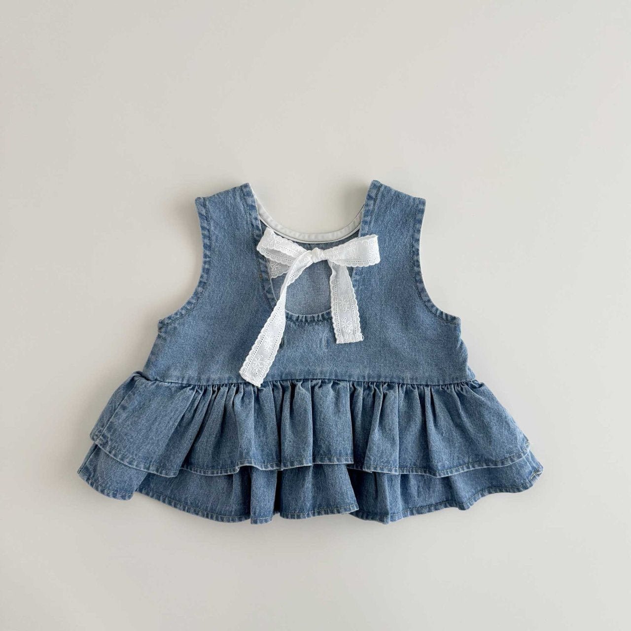 Toddler SS26 Bow Back Ruffle Hem Top (1 - 6y) - 2 Colors - AT NOON STORE