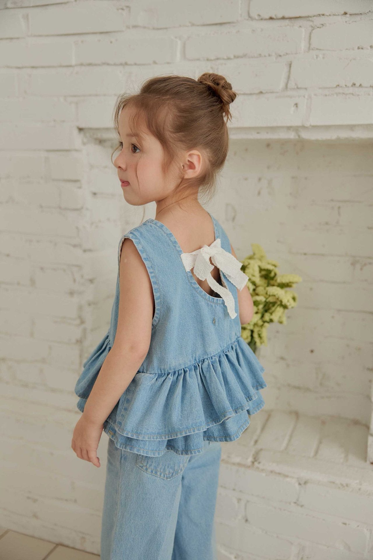 Toddler SS26 Bow Back Ruffle Hem Top (1 - 6y) - 2 Colors - AT NOON STORE