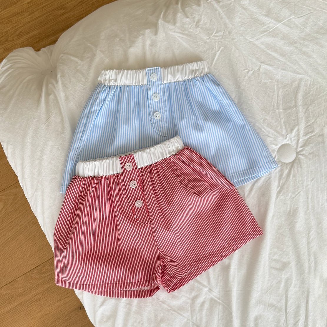 Toddler SS26 Button Front Stripe Shorts (2 - 8y) - 2 Colors - AT NOON STORE