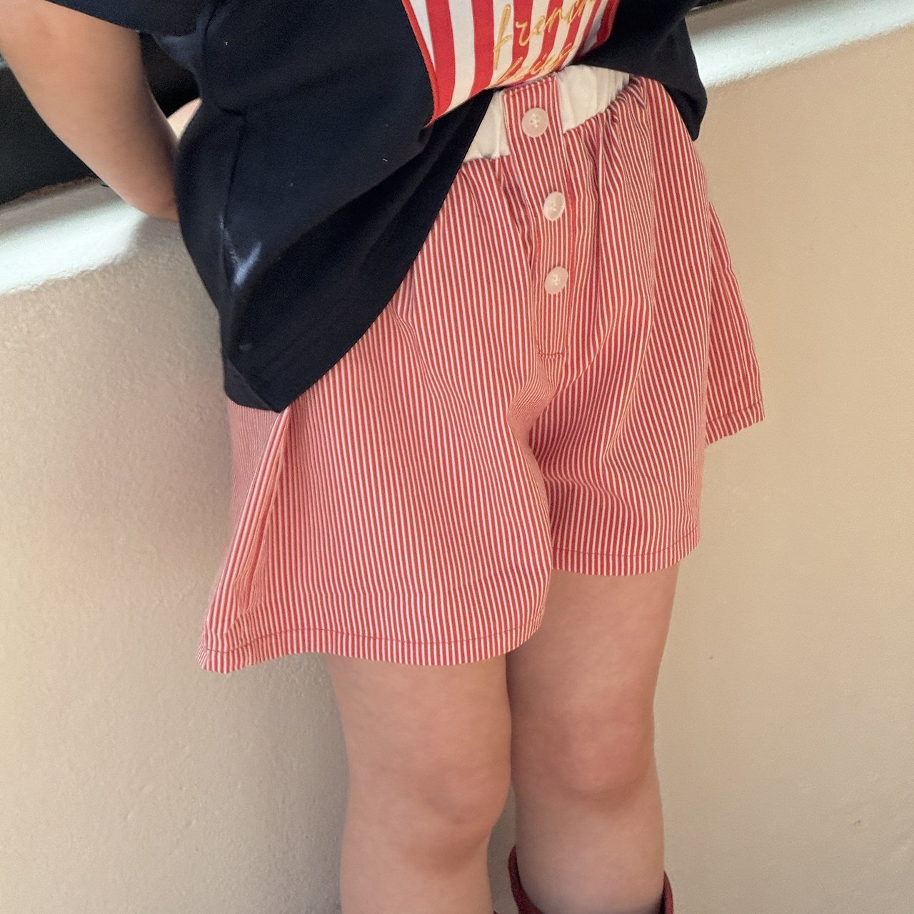 Toddler SS26 Button Front Stripe Shorts (2 - 8y) - 2 Colors - AT NOON STORE