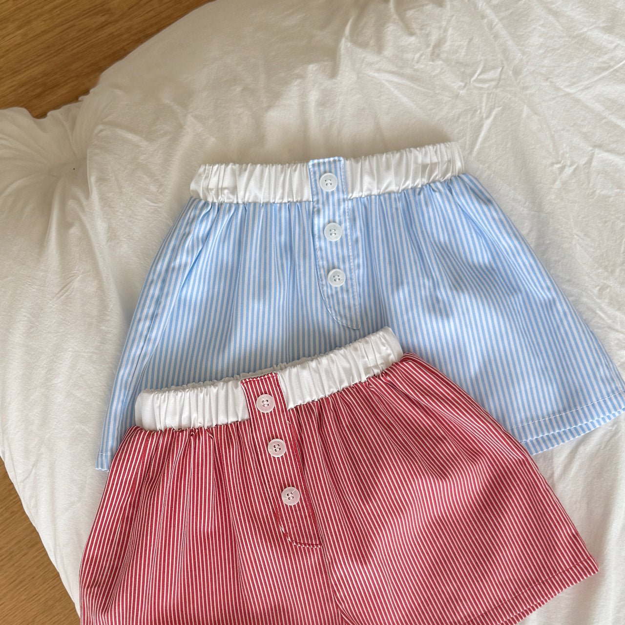 Toddler SS26 Button Front Stripe Shorts (2 - 8y) - 2 Colors - AT NOON STORE