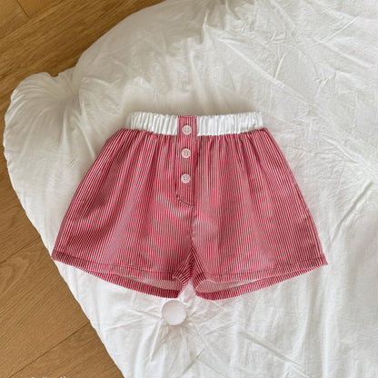 Toddler SS26 Button Front Stripe Shorts (2 - 8y) - 2 Colors - AT NOON STORE