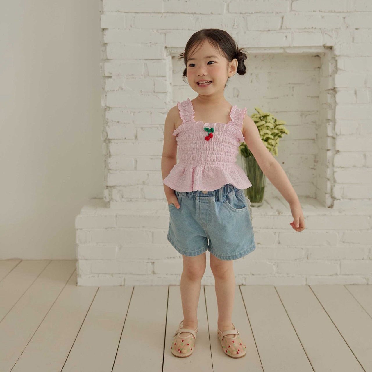 Toddler SS26 Cherry Smocked Peplum Top (1 - 6y) - 2 Colors - AT NOON STORE