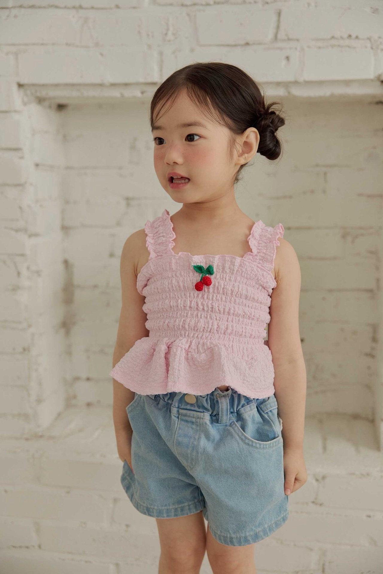 Toddler SS26 Cherry Smocked Peplum Top (1 - 6y) - 2 Colors - AT NOON STORE