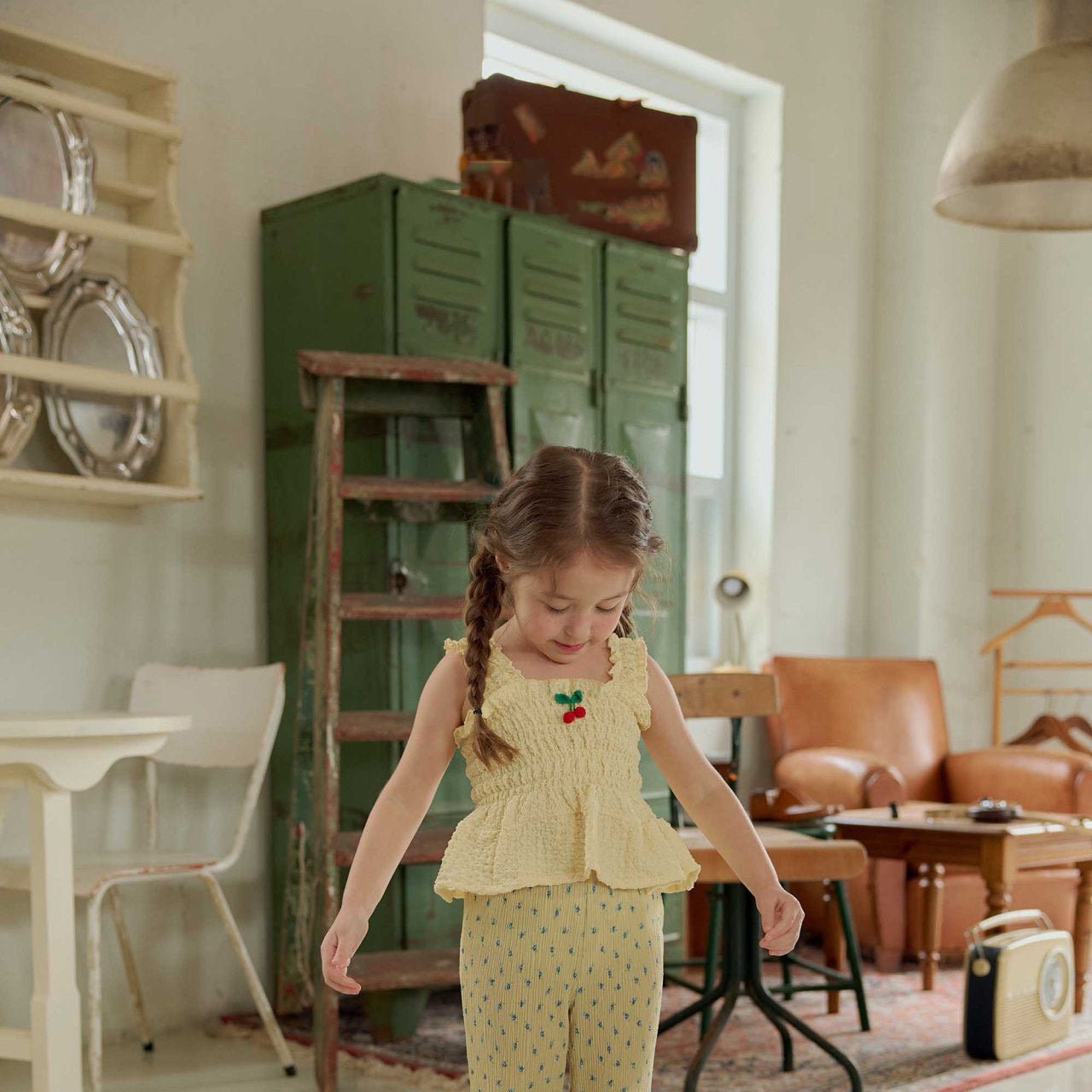Toddler SS26 Cherry Smocked Peplum Top (1 - 6y) - 2 Colors - AT NOON STORE