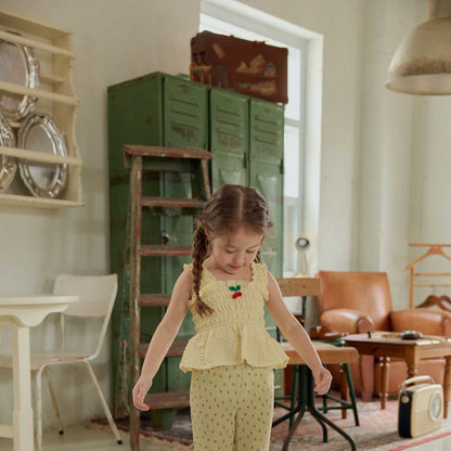 Toddler SS26 Cherry Smocked Peplum Top (1 - 6y) - 2 Colors - AT NOON STORE