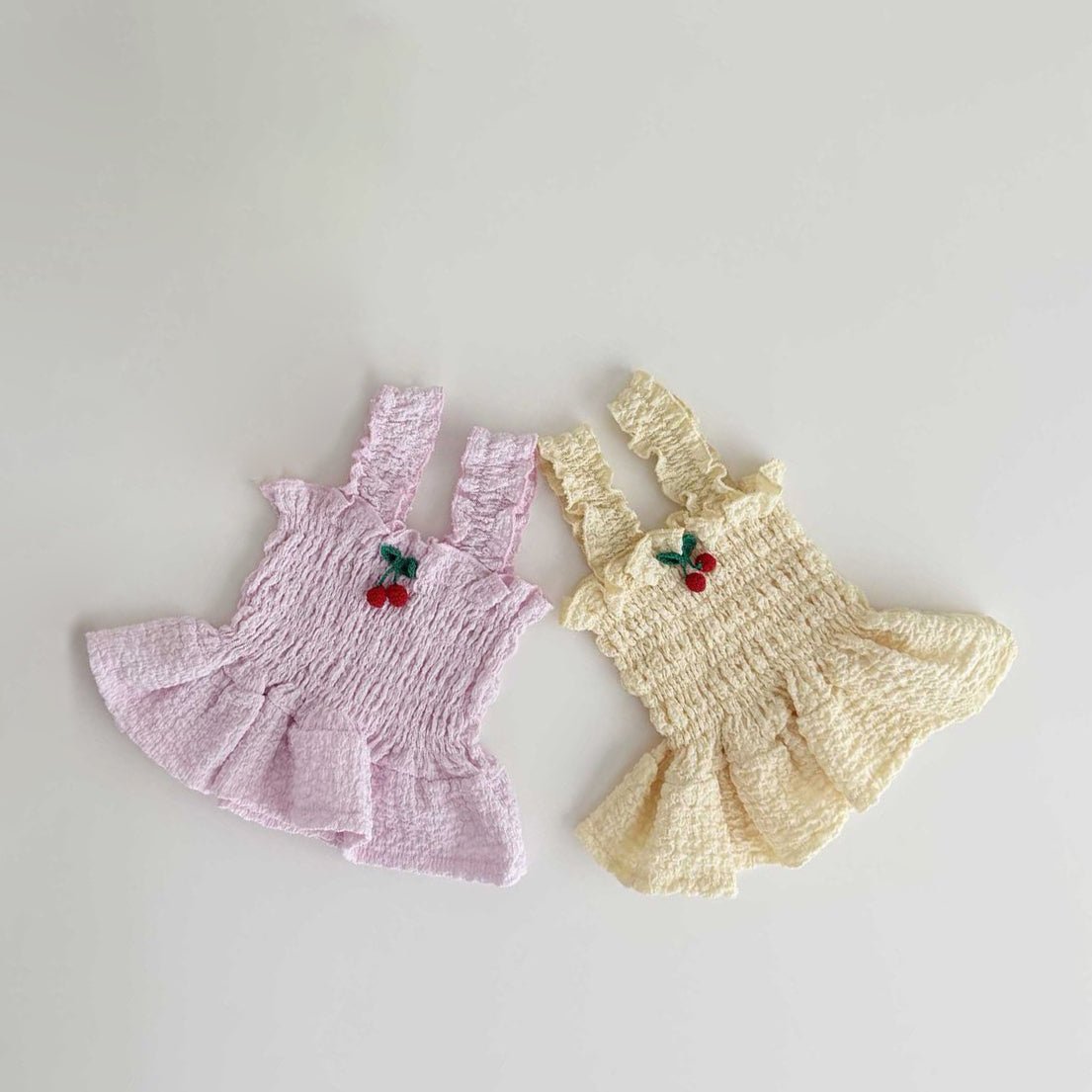 Toddler SS26 Cherry Smocked Peplum Top (1 - 6y) - 2 Colors - AT NOON STORE