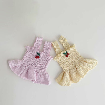 Toddler SS26 Cherry Smocked Peplum Top (1 - 6y) - 2 Colors - AT NOON STORE
