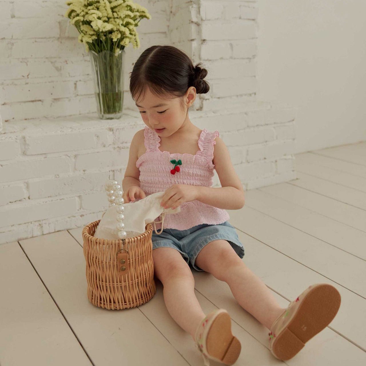 Toddler SS26 Cherry Smocked Peplum Top (1 - 6y) - 2 Colors - AT NOON STORE