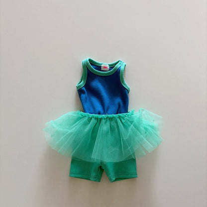 Toddler SS26 Colorblock Sleeveless Ribbed Top (1 - 6y) - 2 Colors kids outfit