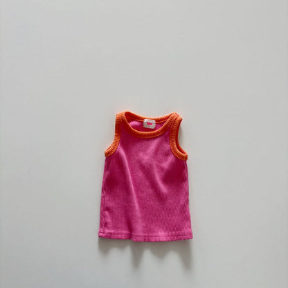 Toddler SS26 Colorblock Sleeveless Ribbed Top (1 - 6y) - 2 Colors kids outfit