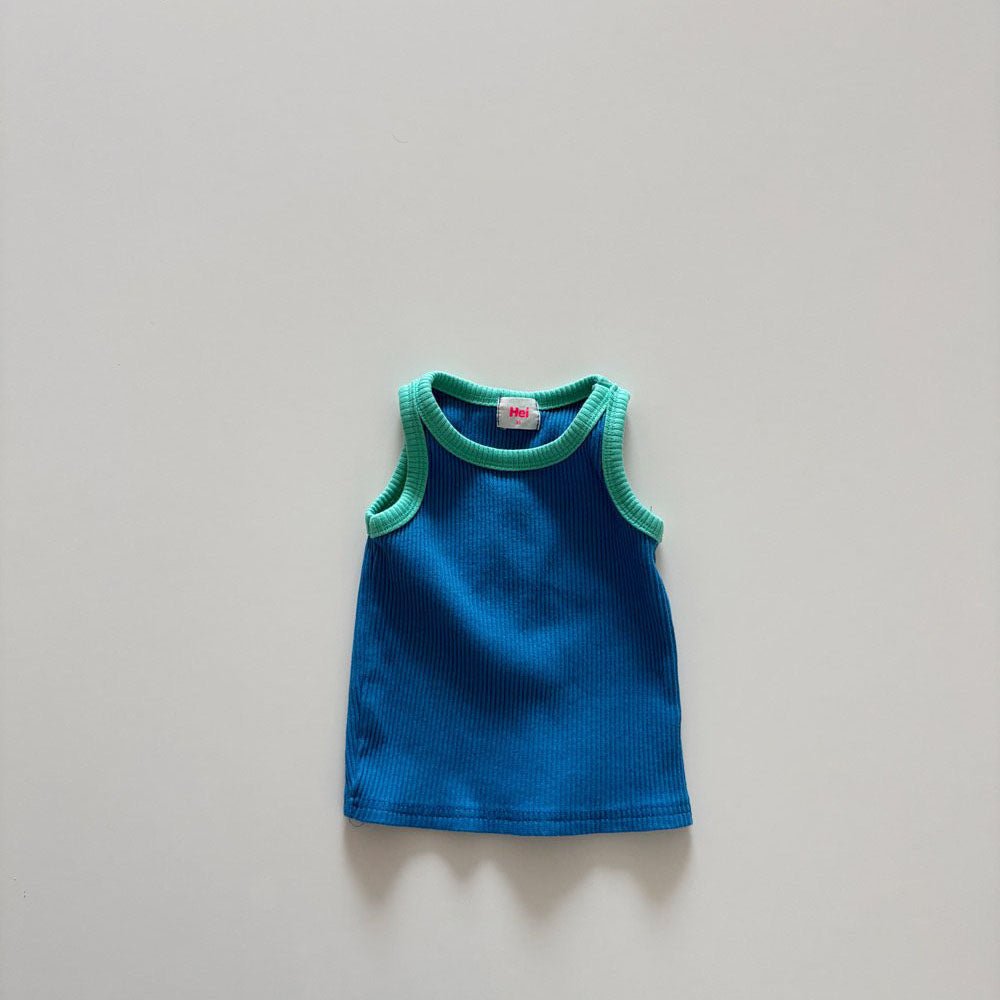 Toddler SS26 Colorblock Sleeveless Ribbed Top (1 - 6y) - 2 Colors kids outfit