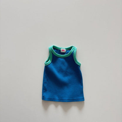 Toddler SS26 Colorblock Sleeveless Ribbed Top (1 - 6y) - 2 Colors kids outfit