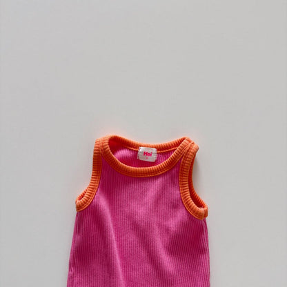 Toddler SS26 Colorblock Sleeveless Ribbed Top (1 - 6y) - 2 Colors kids outfit