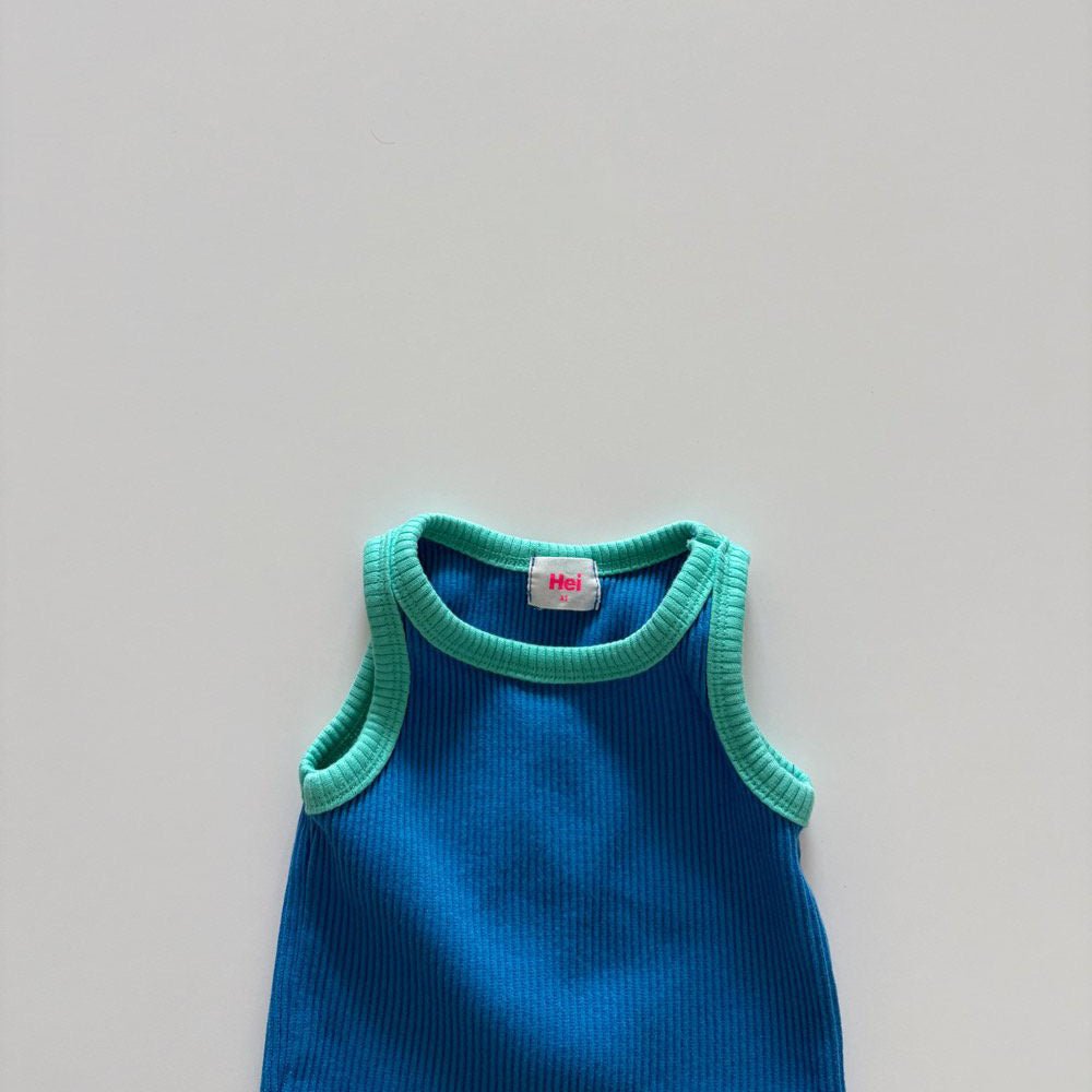Toddler SS26 Colorblock Sleeveless Ribbed Top (1 - 6y) - 2 Colors kids outfit