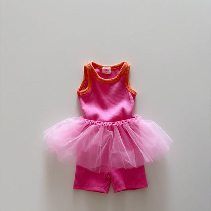 Toddler SS26 Colorblock Sleeveless Ribbed Top (1 - 6y) - 2 Colors kids outfit