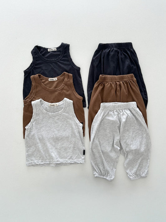 Toddler SS26 Cool Sleeveless Top and Jogger Pants Sets (6m - 7y) - 3 Colors - AT NOON STORE