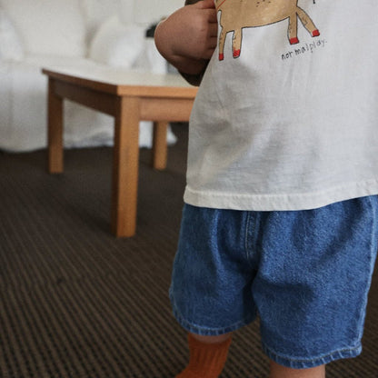Toddler SS26 Denim Shorts (6m - 7y) - Blue - AT NOON STORE