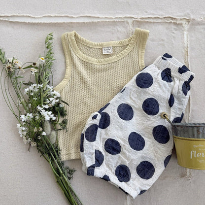 Toddler SS26 Dot Bubble Crop Pants (1 - 7y) - 2 Colors - AT NOON STORE