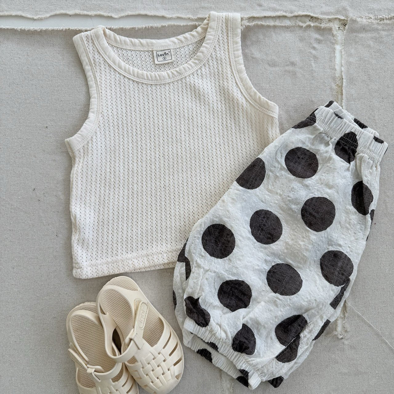 Toddler SS26 Dot Bubble Crop Pants (1 - 7y) - 2 Colors - AT NOON STORE