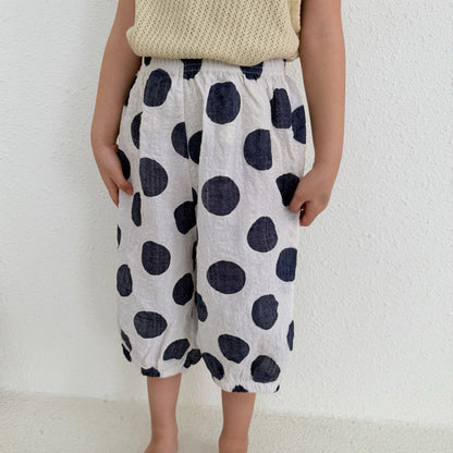 Toddler SS26 Dot Bubble Crop Pants (1 - 7y) - 2 Colors - AT NOON STORE