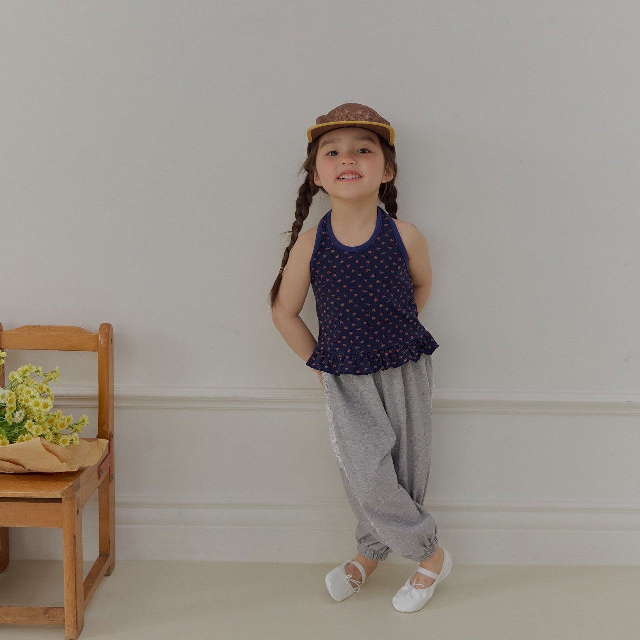 Toddler SS26 Floral Print Halter Tank Top (2 - 7y) - 2 Colors - AT NOON STORE