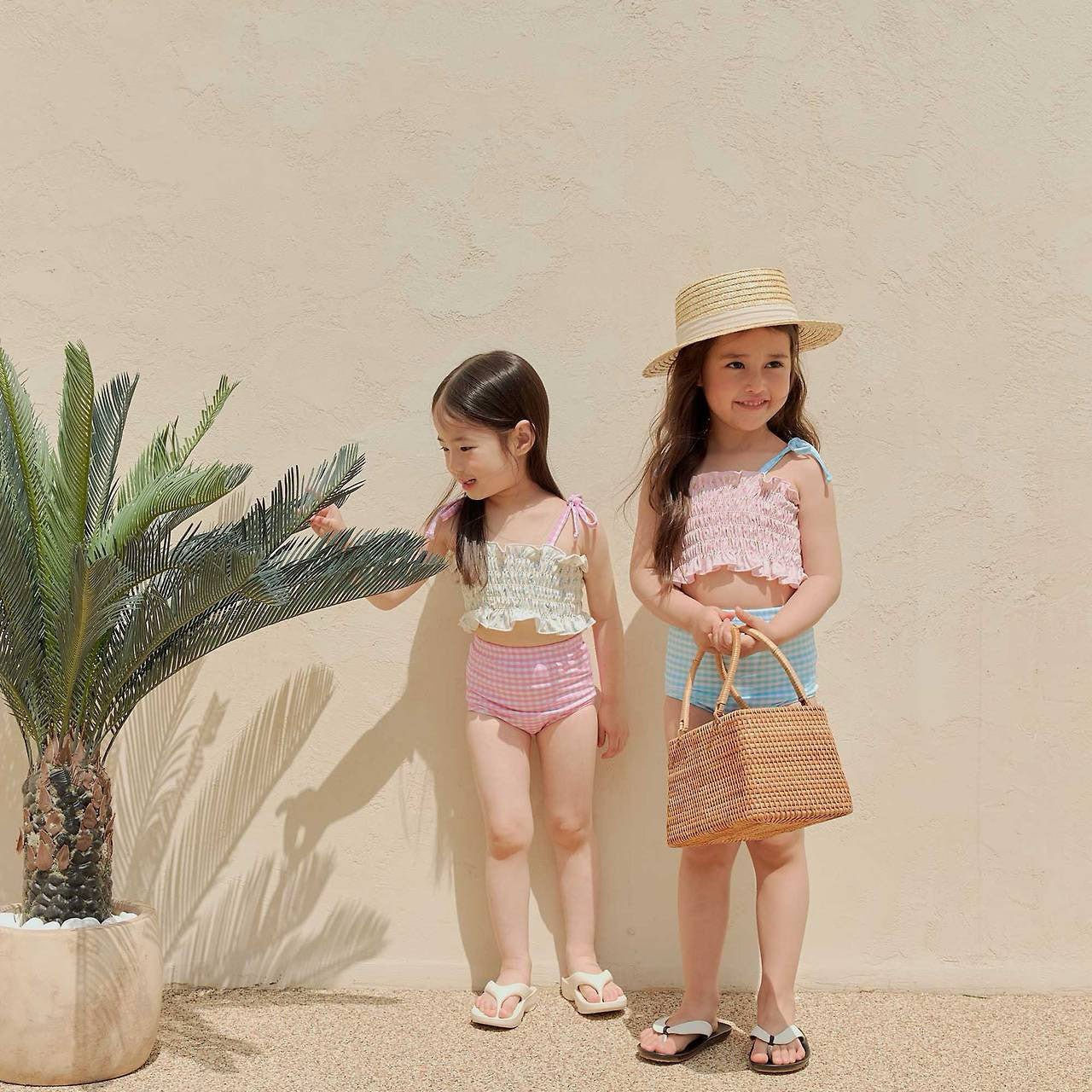 Toddler SS26 Floral Smocked Tankini 2 Piece Swim Suit (2-8y) - 2 Colors kids outfit