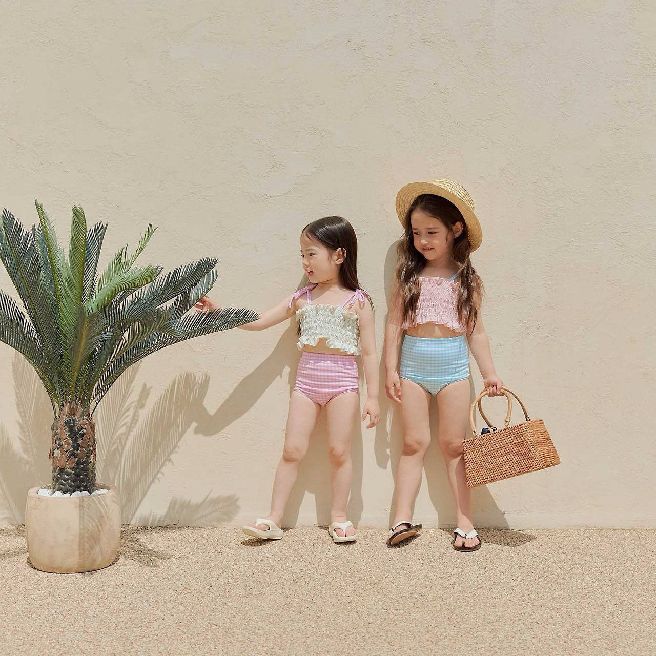 Toddler SS26 Floral Smocked Tankini 2 Piece Swim Suit (2-8y) - 2 Colors kids outfit