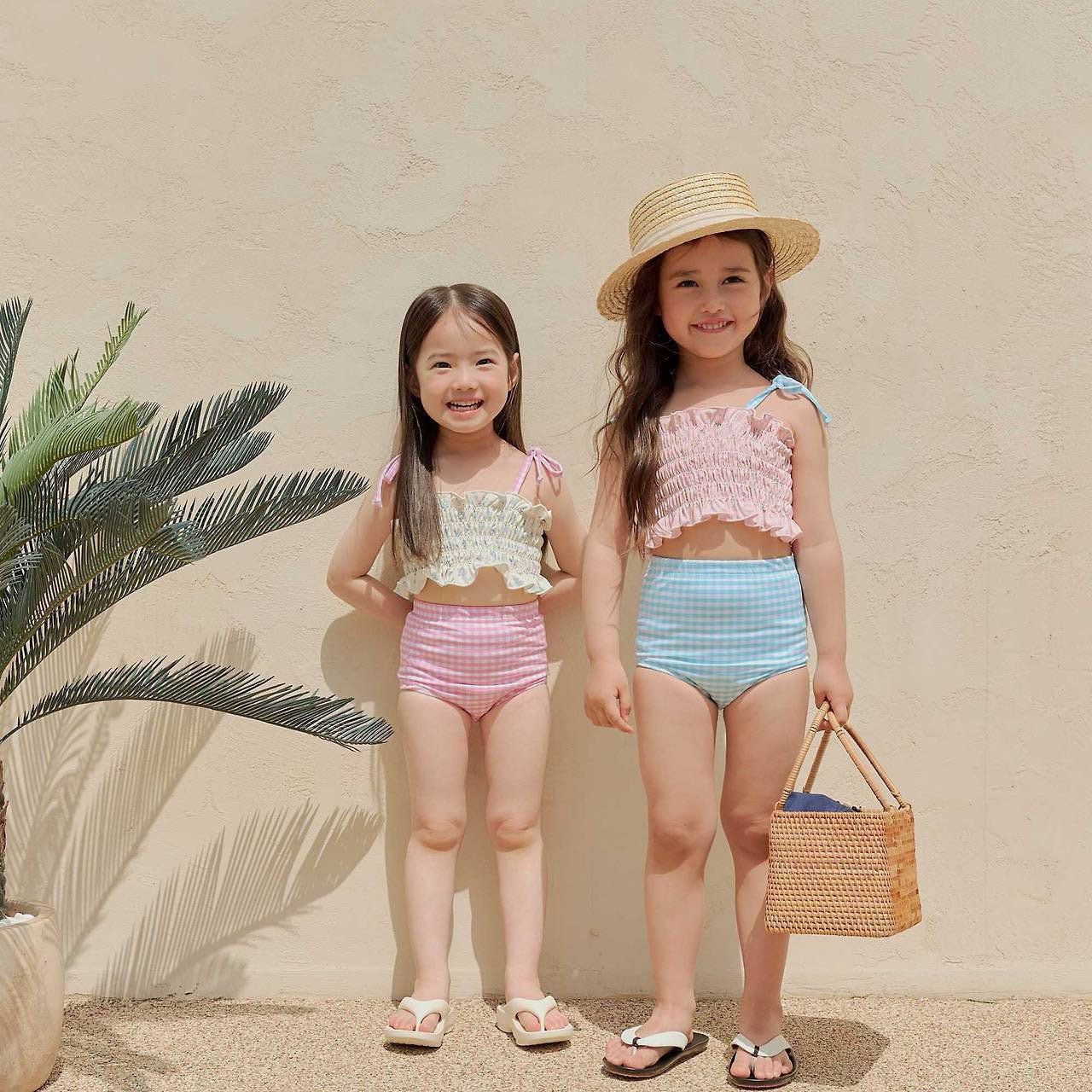 Toddler SS26 Floral Smocked Tankini 2 Piece Swim Suit (2-8y) - 2 Colors kids outfit