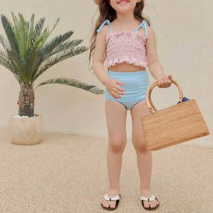 Toddler SS26 Floral Smocked Tankini 2 Piece Swim Suit (2-8y) - 2 Colors kids outfit