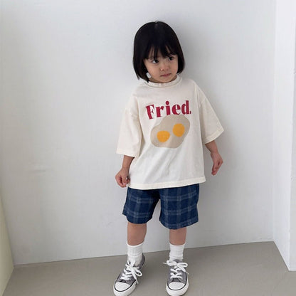 Toddler SS26 Fried Egg Short Sleeve Top (1 - 7y) - 2 Colors - AT NOON STORE