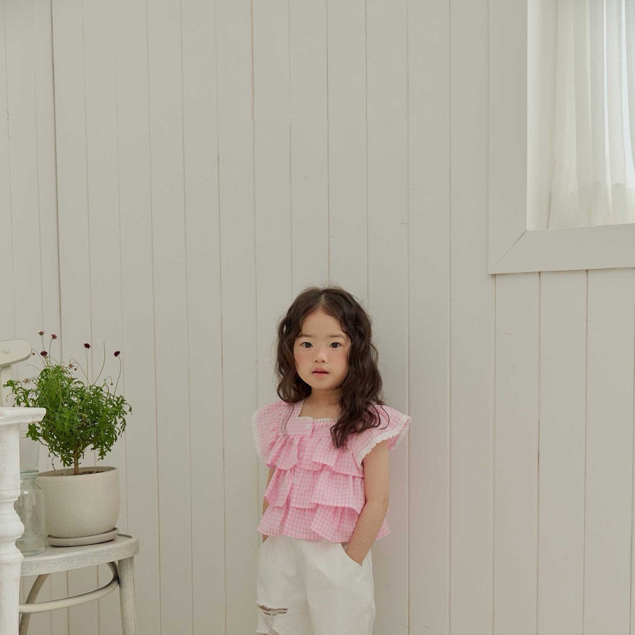 Toddler SS26 Gingham Layered Ruffle Top (1 - 6y) - 2 Colors - AT NOON STORE