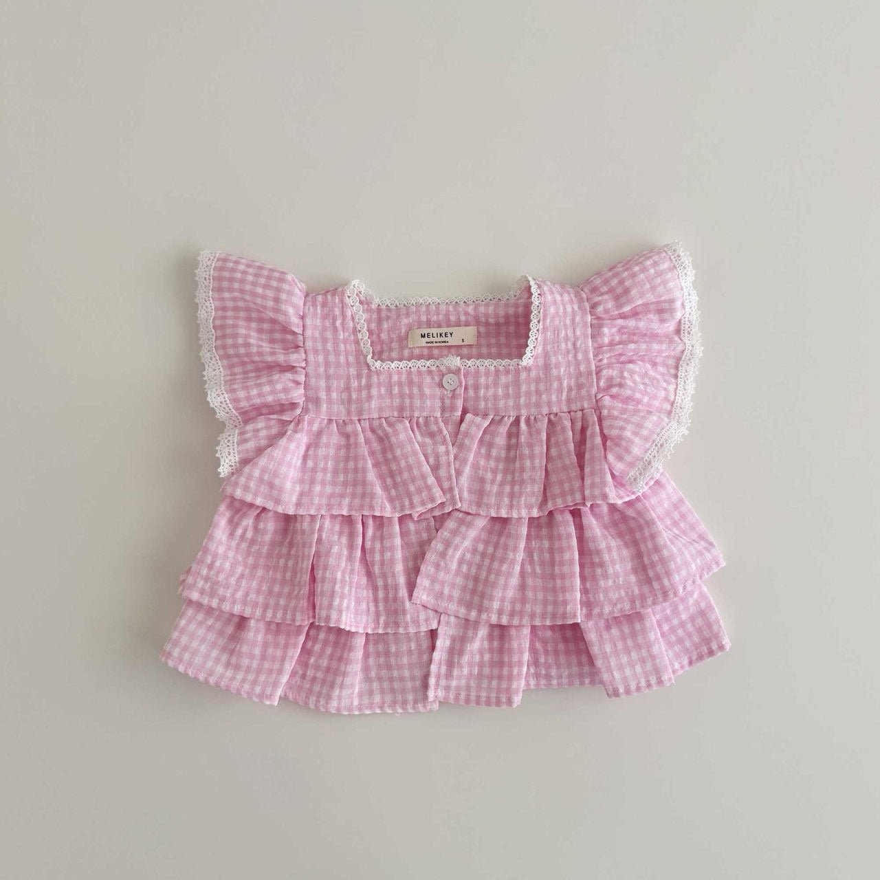 Toddler SS26 Gingham Layered Ruffle Top (1 - 6y) - 2 Colors - AT NOON STORE