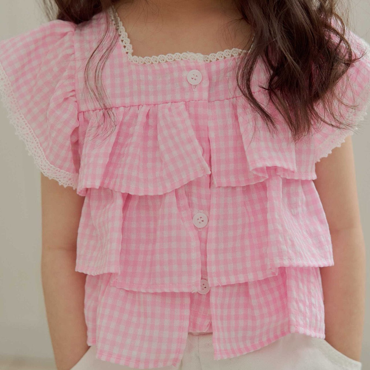 Toddler SS26 Gingham Layered Ruffle Top (1 - 6y) - 2 Colors - AT NOON STORE