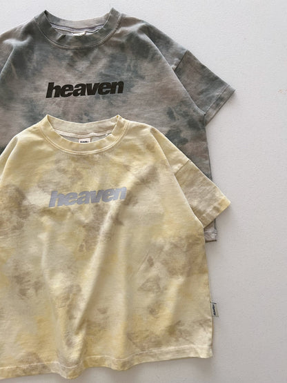Toddler SS26 heaven Tie Dyed Loose Fit Short Sleeve Top (3-8y) - 2 Colors kids outfit