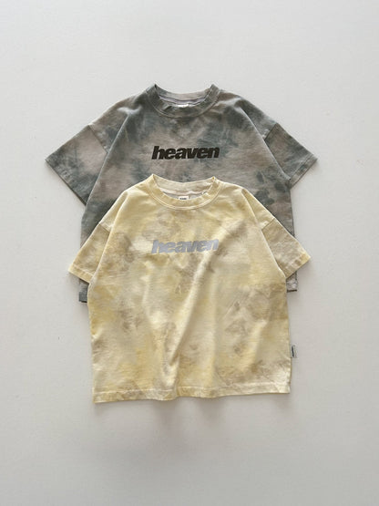 Toddler SS26 heaven Tie Dyed Loose Fit Short Sleeve Top (3-8y) - 2 Colors kids outfit