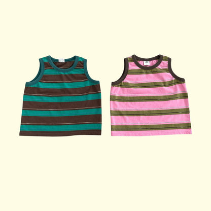 Toddler SS26 Jacquard Stripe Sleeveless Top (3 - 11y) - 2 Colors kids outfit