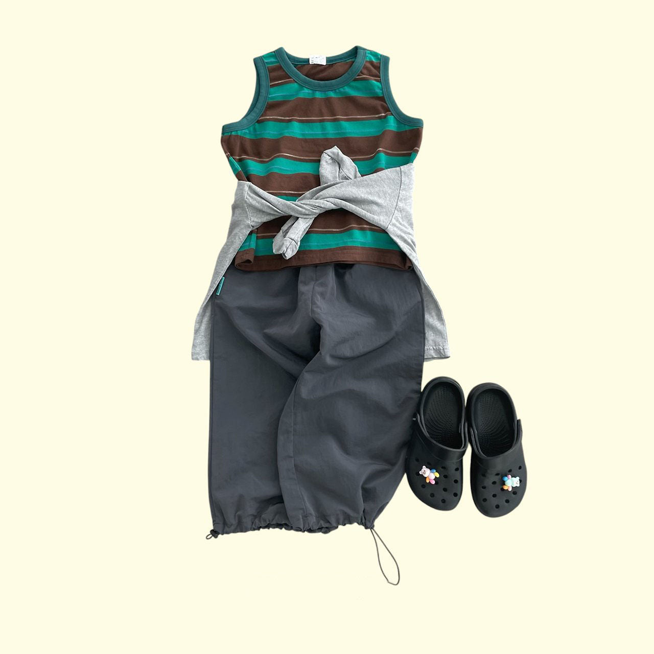 Toddler SS26 Jacquard Stripe Sleeveless Top (3 - 11y) - 2 Colors kids outfit