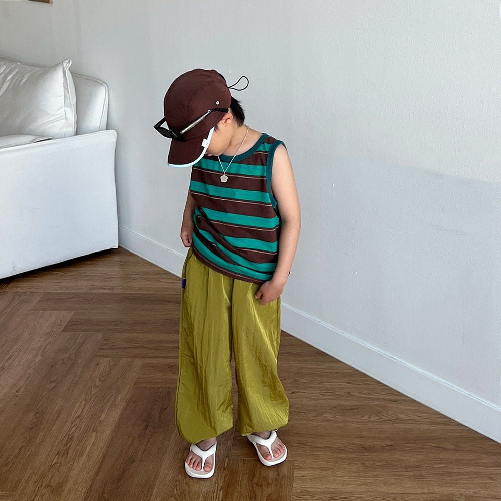 Toddler SS26 Jacquard Stripe Sleeveless Top (3 - 11y) - 2 Colors kids outfit