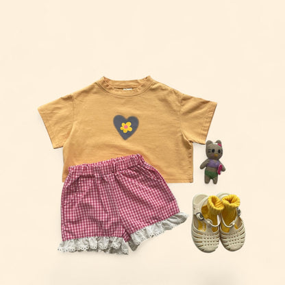 Toddler SS26 Lace Detail Gingham Shorts (3 - 7y) - 2 Colors - AT NOON STORE