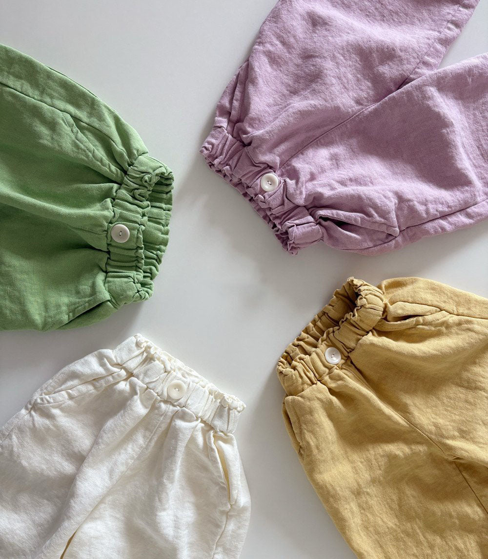 Toddler SS26 Linen Cotton Pull - on Pants (1 - 6y) - 4 Colors kids outfit